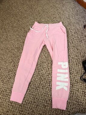 PINK Victoria's Secret Light Pink Girls' Sweatpant Joggers with White Logo